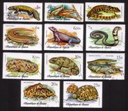 Reptiles & Snakes: Tortoises, Crocodiles, Toads, Skinks, Etc. - Complete Set of 11 Different