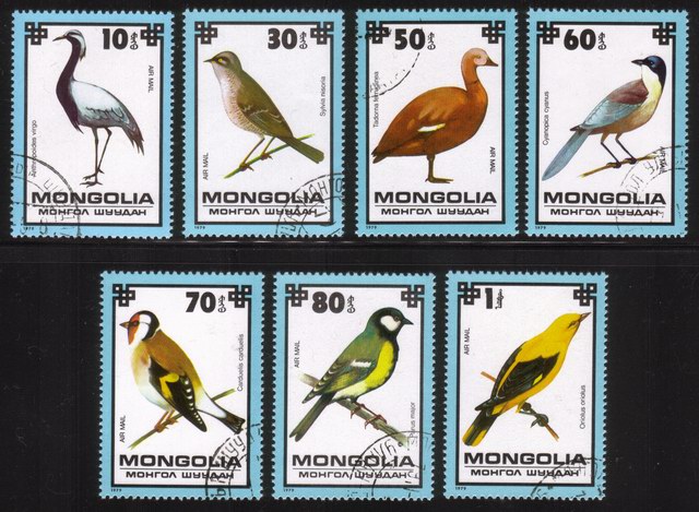 Protected Birds’’ Crane, Warbler, Oriole, Etc. - Complete Set of 7 Different Airmail Stamps