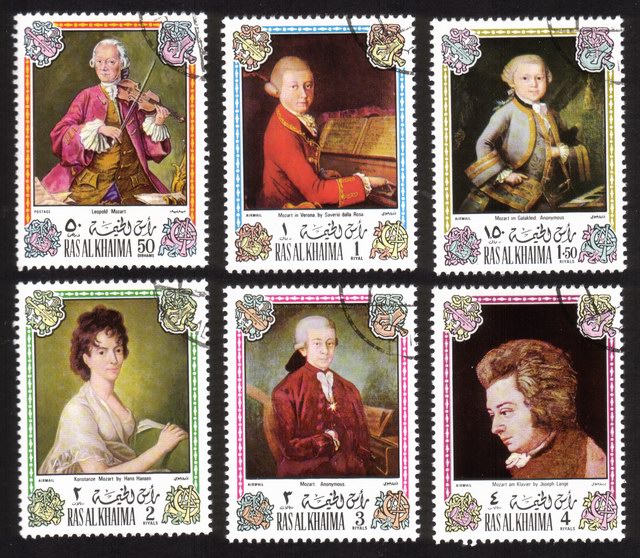 Mozart Portraits - Complete Set of 6 Different