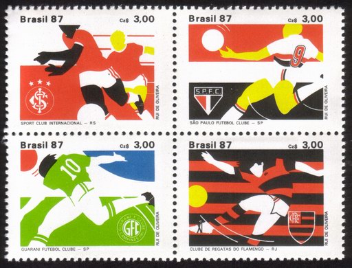 Championship Soccer Clubs - Complete Block of 4 Different