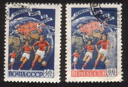 6th World Soccer Championships (Stockholm Sweden 1958) - Complete Set of 2 Different