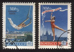 14th World Gymnastic Championships (Moscow 1958) - Complete Set of 2 Different