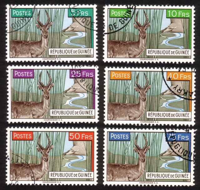 Defassa Waterbuck: Various Colored Artistic Backgrounds - Complete Set of 6 Different