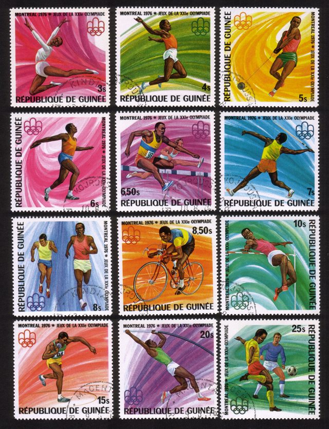 Montreal Olympic Games (1976): Long Jump, Hammer Throw, Etc. - Complete Set of 12 Different