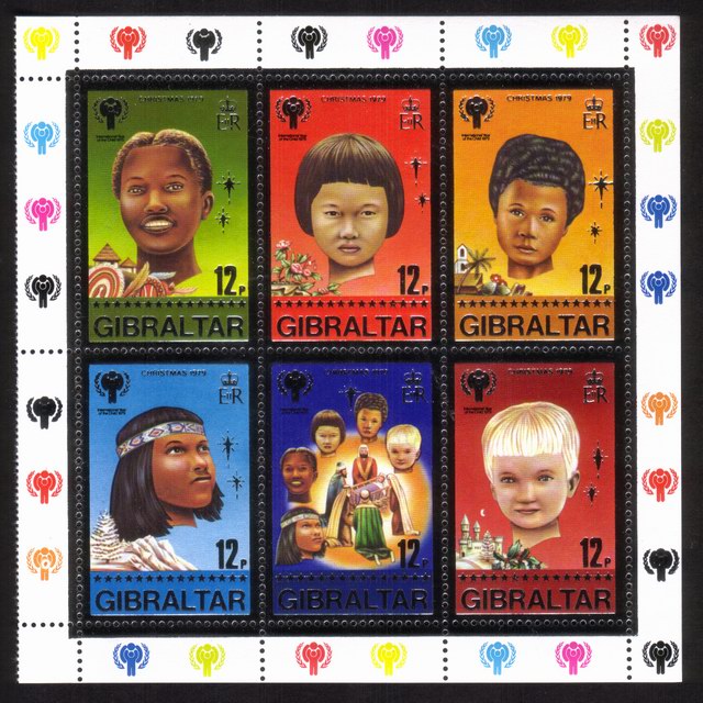 1979 Christmas Nativity: International Year of The Child - Complete Set Block of 6 Different