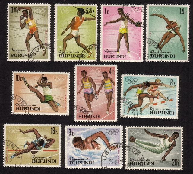 Olympic Sports: Tokyo Japan (1964) Diving, Gymnastics, Etc. - Complete Set of 10 Different