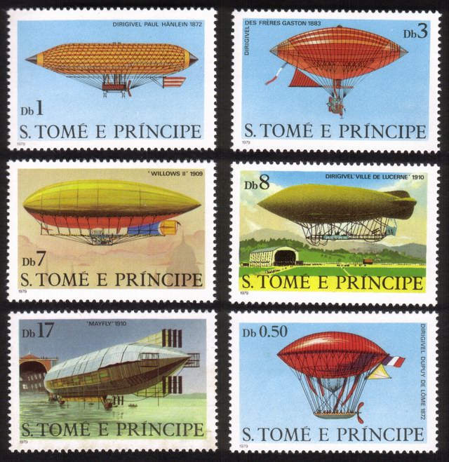 Dirigibles: Mayfly, Ville de Lucerne, Willows II, Gaston Brothers, Etc - Complete Set of 6 Different