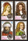 Famous People Portraits: Albrecht Durer, Isaac Newton, Awicenna, Voltaire - Complete Set of 4
