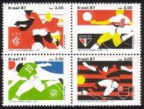 Championship Soccer Clubs - Complete Block of 4 Different