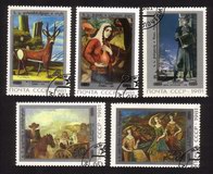 Paintings: ‘’Autumn’’ By Nino Pirosmanas, Kokodze, Kobuladze, Etc. - Complete Set of 5 Different