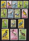 Birds: African Purple Gallinule, Yellow-Billed Stork, Etc. - Complete Set of 15 Different