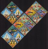 Apollo-Soyuz Space Test Project: Blast-Off, Crew, Etc Complete Set of 16 Different (Diamond Shaped)