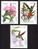 Orchids & Hummingbirds: Colibri Serrirostris, Cattleya Warneri, Etc Complete Set of 3 Different