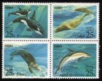 Sealife: Killer Whales, Northern Sea Lions, Sea Otter, Dolphin - Complete Set of 4 Different