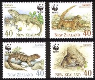 Tuatara Reptiles - Complete Set of 4 Different